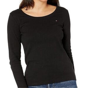 Tommy Hilfiger Women's Black Long Sleeve Top in S